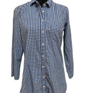 Victoria's Secret Blue Gingham Button Down Sleepshirt /Swim Coverup Small Petite